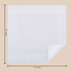 12pcs Striped Handkerchief Plain Casual Hankies Small Square Scarf