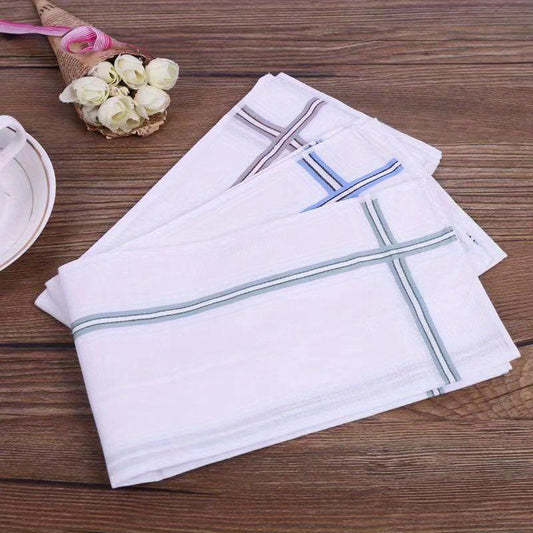 12pcs Striped Handkerchief Plain Casual Hankies Small Square Scarf