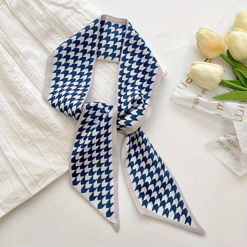 Houndstooth Pattern Hair Scarf Striped Neck Scarf Strawberry Print Headdress