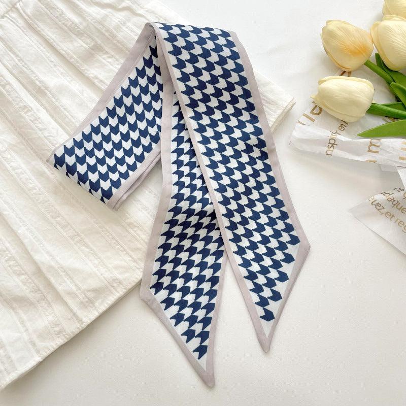 Houndstooth Pattern Hair Scarf Striped Neck Scarf Strawberry Print Headdress
