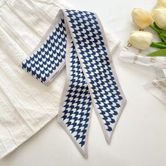 Houndstooth Pattern Hair Scarf Striped Neck Scarf Strawberry Print Headdress
