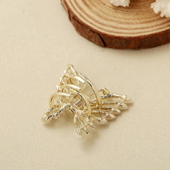 Butterfly Shark Claw Metal Hair Claw Faux Pearl Decor Hair Claw