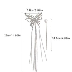 Vintage Tassel Faux Pearl Hairpin Chinese Style Hair Claw Clip