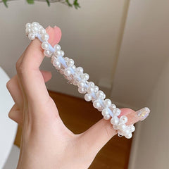 Pearl Crystal Hair Scrunchies for Girls