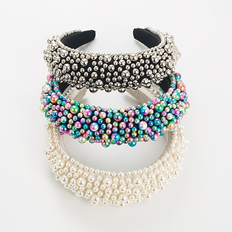 Ivory Pearl Padded Headband Alice Band