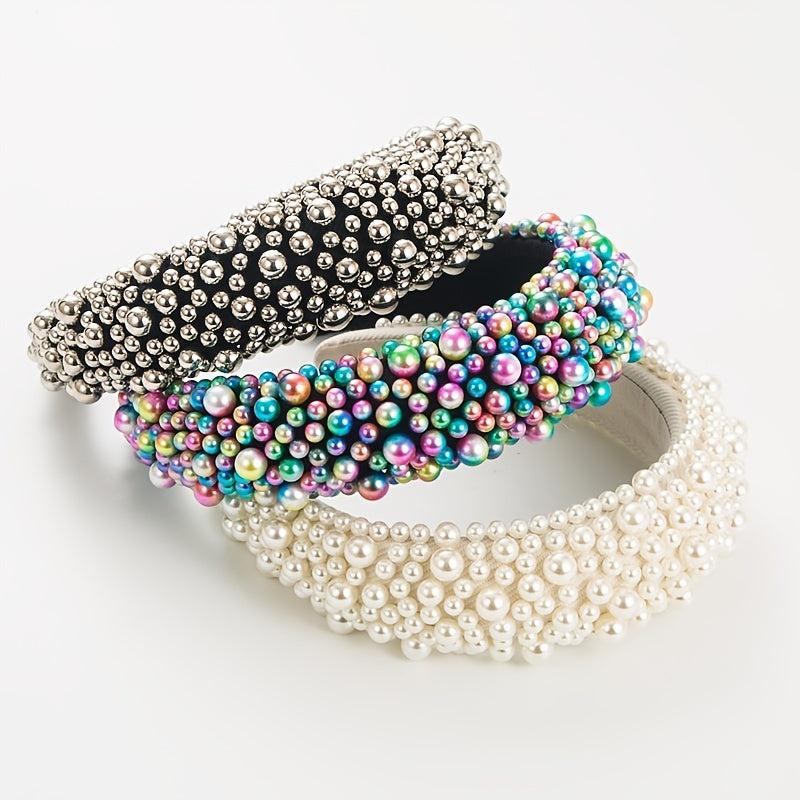 Ivory Pearl Padded Headband Alice Band