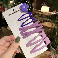 Candy Side Clip Flower Hairpins Barrettes Hair Accessories Set