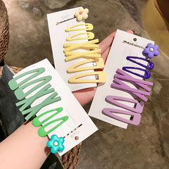 Candy Side Clip Flower Hairpins Barrettes Hair Accessories Set