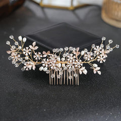 Rhinestone Faux Pearl Hair Comb Wedding Headwear