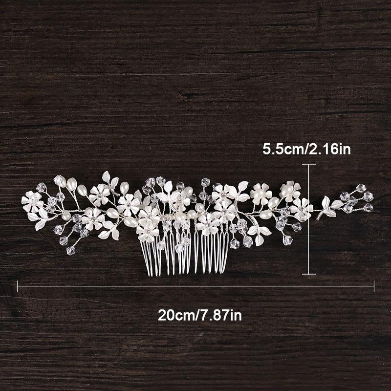 Rhinestone Faux Pearl Hair Comb Wedding Headwear