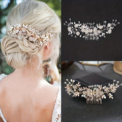 Rhinestone Faux Pearl Hair Comb Wedding Headwear