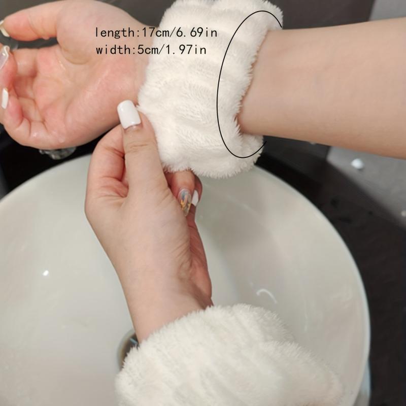 Plush Skincare Wristband Soft Wristband For Spa Solid Wristband