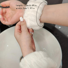 Plush Skincare Wristband Soft Wristband For Spa Solid Wristband