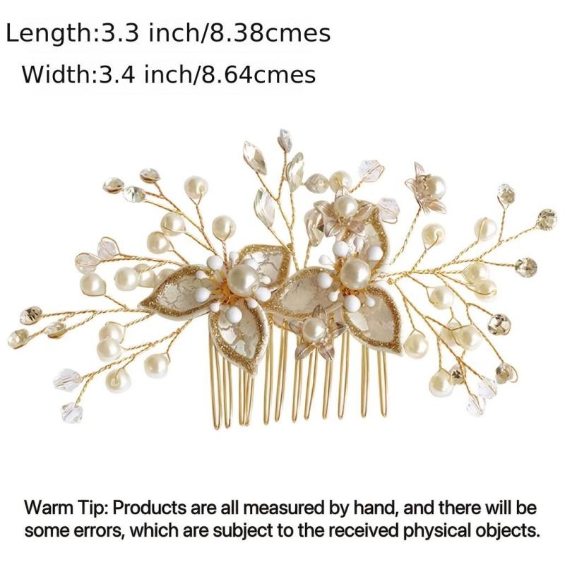 Faux Pearl Bridal Headband Wedding Headpieces Crystal Flower Hair Accessories