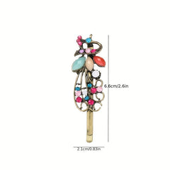 Retro Peacock Hair Clip Rhinestone Bobby Pin Barrette Hair Barrette Hair Slides