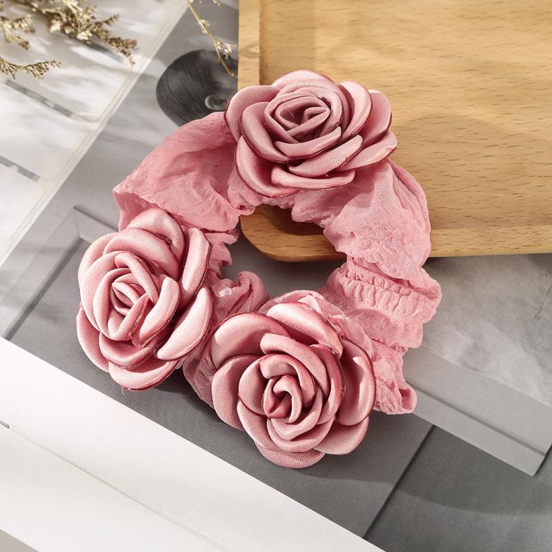 Fabric Rose Scrunchie Hair Tie Hair Accessories Hair Scrunchie Head Tie