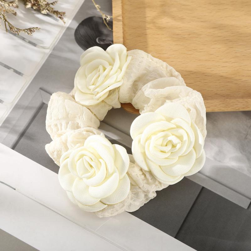 Fabric Rose Scrunchie Hair Tie Hair Accessories Hair Scrunchie Head Tie
