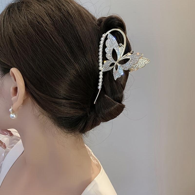 Sparkling Butterfly Hair Clip for Thick Hair