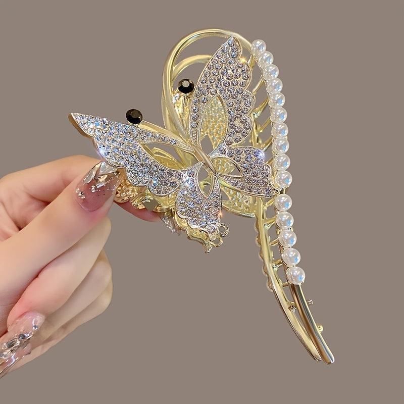 Sparkling Butterfly Hair Clip for Thick Hair