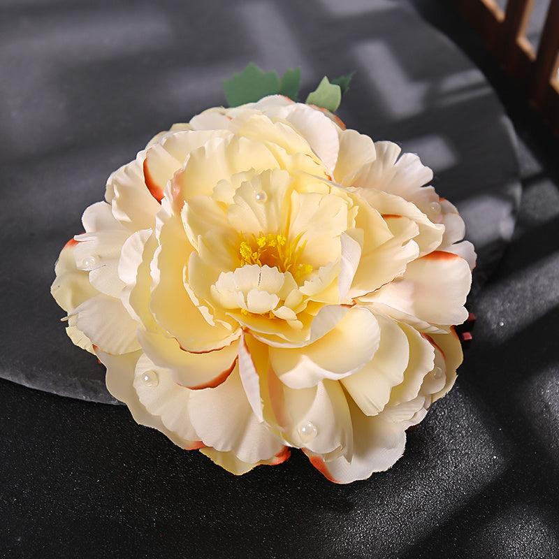 Peony Flower Hair Clips Fabric Artificial Flower Hairpin Assorted