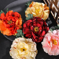Peony Flower Hair Clips Fabric Artificial Flower Hairpin Assorted