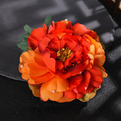Peony Flower Hair Clips Fabric Artificial Flower Hairpin Assorted