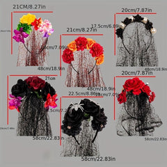Day Of The Dead Rose Headband Floral Headpiece
