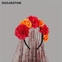 Day Of The Dead Rose Headband Floral Headpiece
