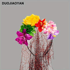 Day Of The Dead Rose Headband Floral Headpiece