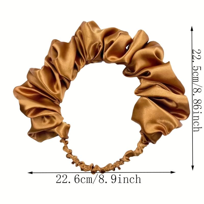 Ruched Ruffled Headband Stretchy Hair Band Solid Headdress Wide Hair Accessories