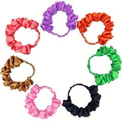 Ruched Ruffled Headband Stretchy Hair Band Solid Headdress Wide Hair Accessories