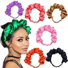 Ruched Ruffled Headband Stretchy Hair Band Solid Headdress Wide Hair Accessories