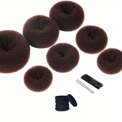 Hair Bun Maker Kit Donut Shaper Bun Maker 5 Sizes Hair Bands Clips
