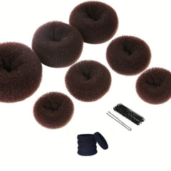 Hair Bun Maker Kit Donut Shaper Bun Maker 5 Sizes Hair Bands Clips