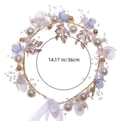 Faux Pearl Flower Headband For Brides
