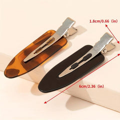 10pcs Leopard Pattern Duck Billed Hair Clip for Salon Hair Style