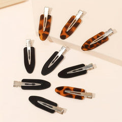 10pcs Leopard Pattern Duck Billed Hair Clip for Salon Hair Style