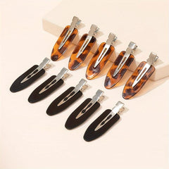 10pcs Leopard Pattern Duck Billed Hair Clip for Salon Hair Style