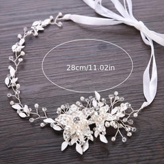 Silvery Rhinestone Bridal Headband Romantic Hair Accessories