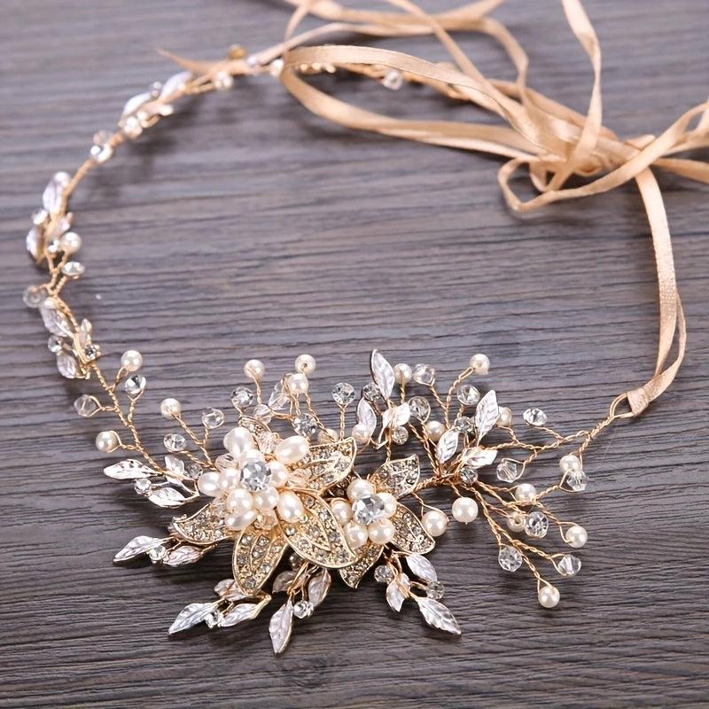 Silvery Rhinestone Bridal Headband Romantic Hair Accessories