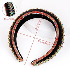Vintage Rhinestone Headband for Women Wide Hairband