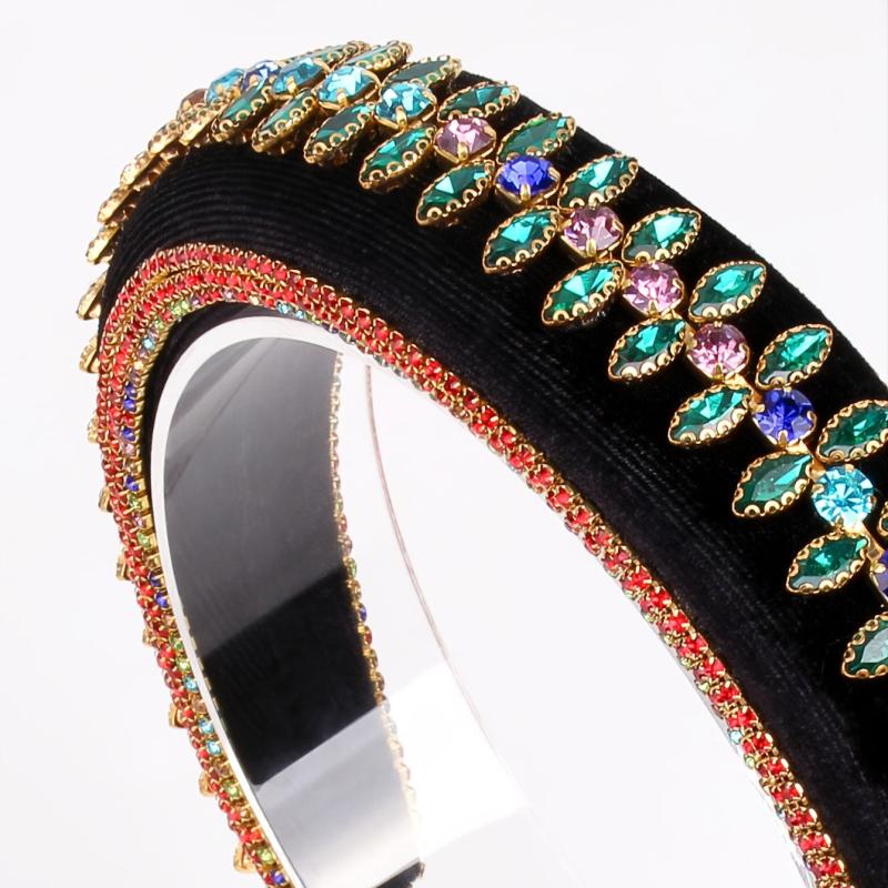 Vintage Rhinestone Headband for Women Wide Hairband