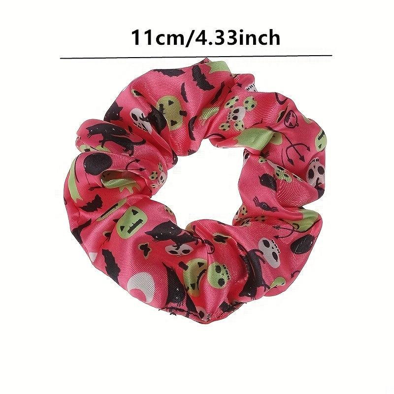 5pcs Halloween Charm Scrunchie Hair Tie Ponytail Holder