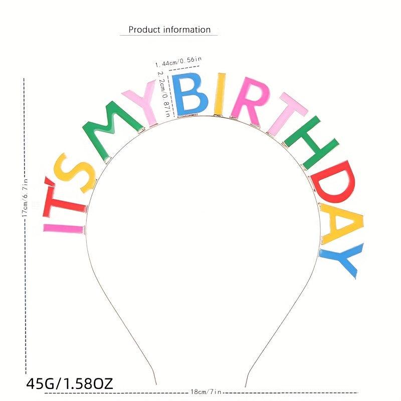 Rainbow Birthday Headband & Sash Set for Women