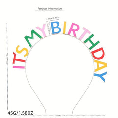 Rainbow Birthday Headband & Sash Set for Women