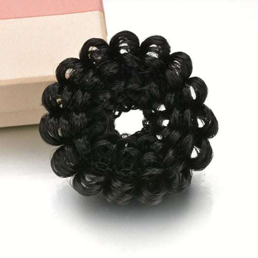Women's Curly Bun Hair Styler Air Bun Hairpiece Wig Brown