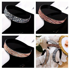 Vintage Square Rhinestone Headband Wide Hair Hoop