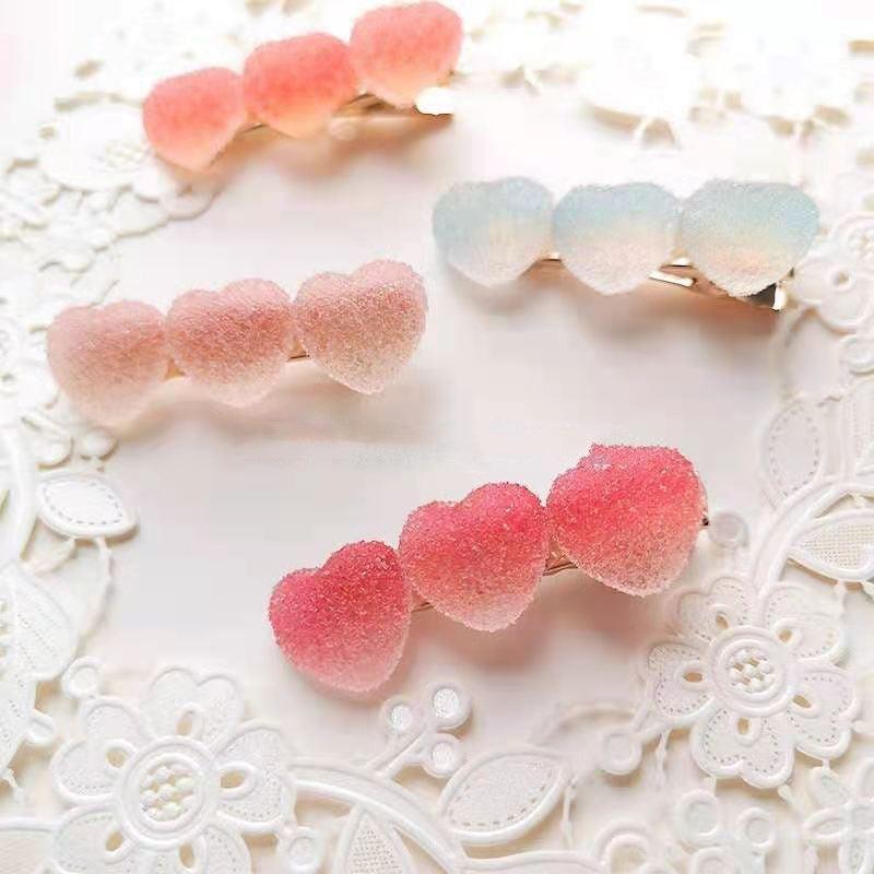 Colorful Jelly Hair Clip Gradient Heart Star Hair Pin Barrette Girls Hair Access