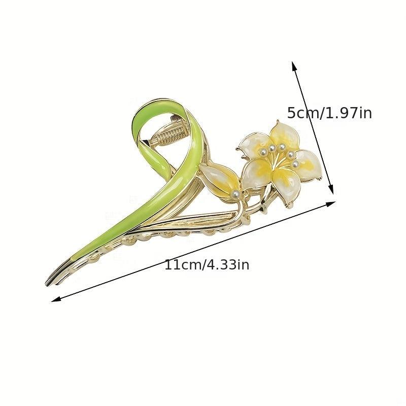 Lily Flower Hair Clip Large Hair Claw Female Head Headdress Hair Accessory