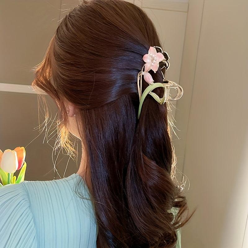 Lily Flower Hair Clip Large Hair Claw Female Head Headdress Hair Accessory